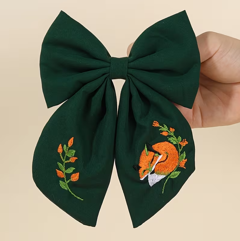 Embroidered Fox Bow