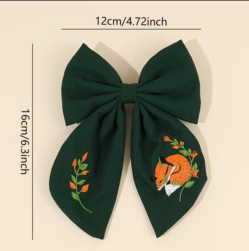 Embroidered Fox Bow