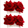 Red Rose Hair Comb