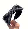 Rhinestone Bow Headband: Black
