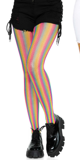 Rainbow Striped Fishnets