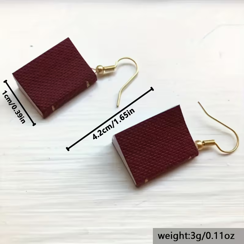 Tiny Book Earrings