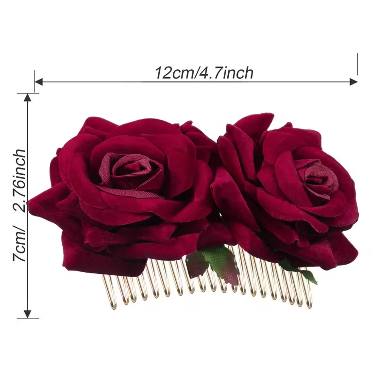 Dark Rose Hair Comb