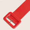 Faux Leather Dress Belt: red