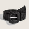 Black Stretch Rattan Buckle Belt