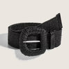 Black Stretch Rattan Buckle Belt