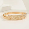 Metal Stretch Belt: Gold Weave Buckle