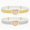 Retro Heart Stretch Belt: gold w gold heart