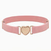 Retro Heart Stretch Belt: pink w gold heart