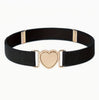Retro Heart Stretch Belt: black w gold heart