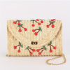 Cherry Straw Crossbody Purse