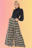 Plaid Flare Suspender Pants