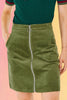 Corduroy Zip Mini Skirt: Green