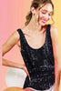 Black Sequin Tank Top