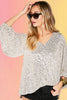 Champagne Sequin Balloon Slleve Top