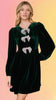 Glow Bow Velvet Mini Dress