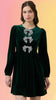 Glow Bow Velvet Mini Dress
