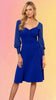 Blouson Sleeved Royal Dress