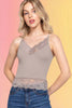 Lace Detail Cami: Taupe