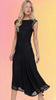 Asymmetric Gathered Mesh Midi Dress