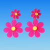Daisy Retro Earrings: Pink