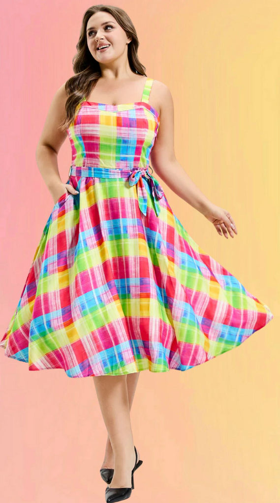 Rainbow Plaid Jubilee Dress