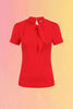 Oui Oui Tie Neck Top: Red