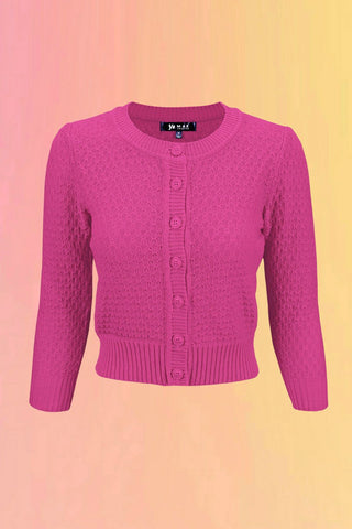 Rose Pink Cropped Cardigan