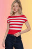 French Stripes Knit Top: Red