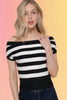 French Stripes Knit Top: Black