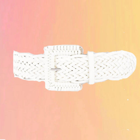 Floral Adjustable Skinny Belt : Black
