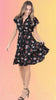 Wild Roses Tie Front Dress