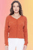 Lace Pattern Scalloped Cardigan :Pumpkin
