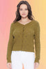 Lace Pattern Scalloped Cardigan :Sage