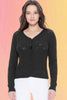 Lace Pattern Scalloped Cardigan :Black