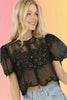Embroidered Lace Sheer Blouse