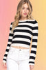 French Stripes Crew Crop Sweater