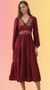 Floral Embroidered Garnet Dress