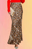 Leopard Print Bias Cut Satin Maxi Skirt