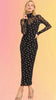 Polka Dot Mesh Wiggle Maxi w/ Slip