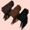 Faux Suede Finge Gloves