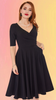 Black Half Sleeve Beauty Dress
