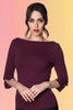 Boatneck Beauty Knit Top: Burgundy