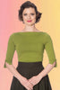 Boatneck Beauty Knit Top: Moss Green