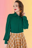 Peter Pan Collar Blouse: Green