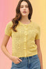 Cotton Crochet Short Sleeve Cardi: Butter