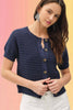 Cotton Crochet Cardigan: Indigo