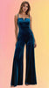 Teal Buttery Soft Velvet Jumpsuit
