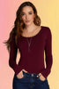 Bamboo Scoop Neck L/S Tee: Bordeaux