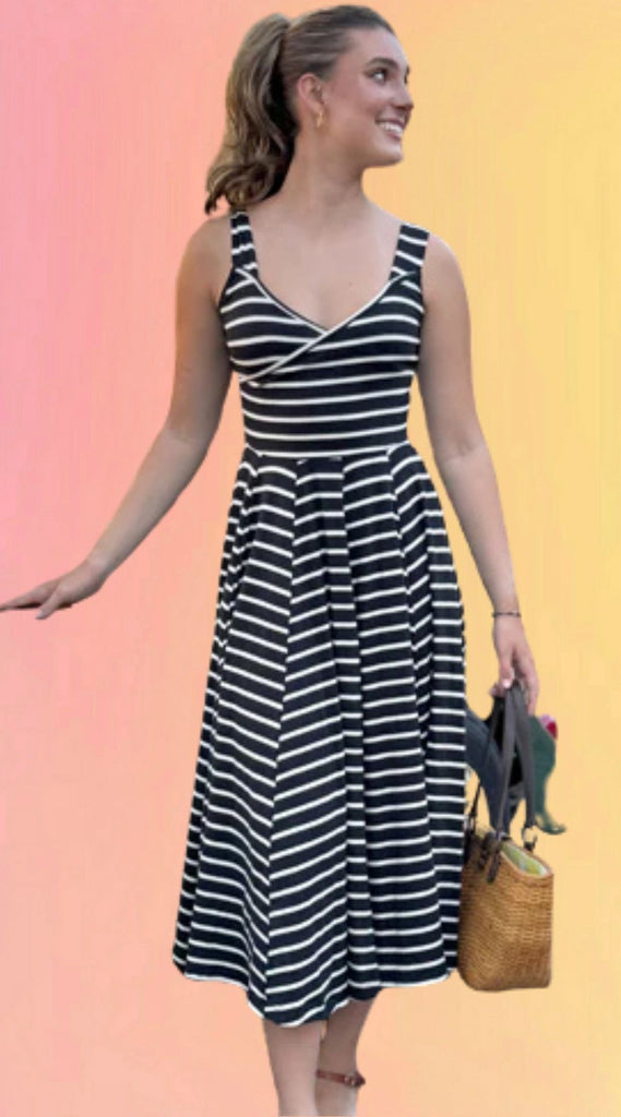 White Stripes Sonnet Dress